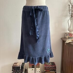 Victoria’s Secret PINK navy terry cloth ruffle skirt